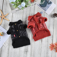 HKM-9055293 Fashion Cashmere Lambswool Dog Coat - Casual Thermal Pet Clothing in Red and Black, Sizes S to 3XL