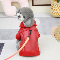 HKM-9055293 Fashion Cashmere Lambswool Dog Coat - Casual Thermal Pet Clothing in Red and Black, Sizes S to 3XL