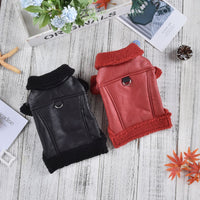 HKM-9055293 Fashion Cashmere Lambswool Dog Coat - Casual Thermal Pet Clothing in Red and Black, Sizes S to 3XL