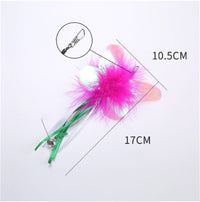 HKM-9055549 Cat Fun Feather Bell Pendant Toy with Stretchable Stick