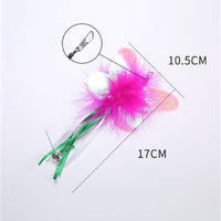 HKM-9055549 Cat Fun Feather Bell Pendant Toy with Stretchable Stick