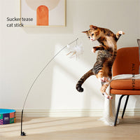 HKM-9055549 Cat Fun Feather Bell Pendant Toy with Stretchable Stick
