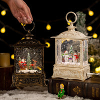 HKM-905555 Christmas Music Box with Crystal Ball Decoration, Iron Hoop and Polyethylene Base, Plays Festive Tunes