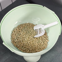 HKM-9056189 Large Hooded Cat Litter Box with Lid, Scoop, Leaking Sand Pedal, Top Handle - Light Green