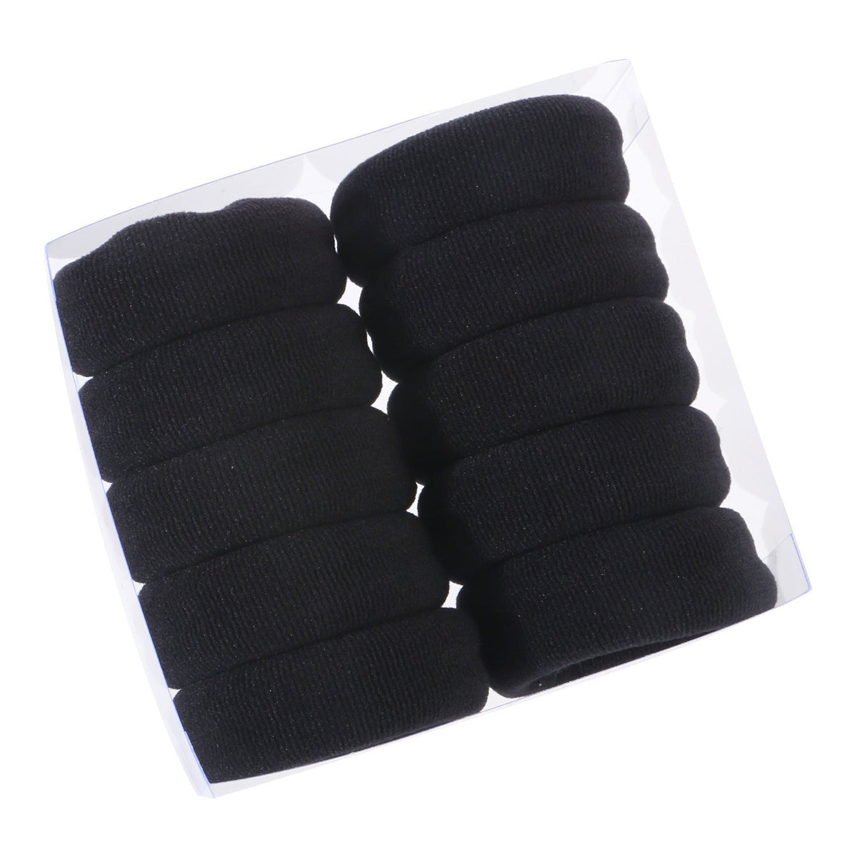 HKM-905683 Thickened Geometric Cloth Hair Loops - 10 Pack Set in Black and Color Options
