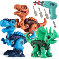 HKM-905747 Electric Drill Take Apart Dinosaur Toys Set for Kids - Educational Building Construction Play Set, Age 2 to 13