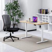 HKM-905811 Electric Height Adjustable Sit and Stand Desk with White Frame