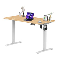 HKM-905811 Electric Height Adjustable Sit and Stand Desk with White Frame