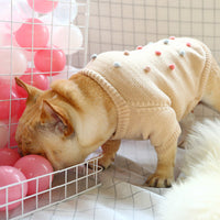 HKM-9058493 Cozy Acrylic Two-Legged Pet Sweater for Autumn and Winter in Pearl Milk Tea Color