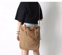 HKM-906003 Women's Canvas Crossbody Shopping Tote Bag - FX7096, 29x12x39cm