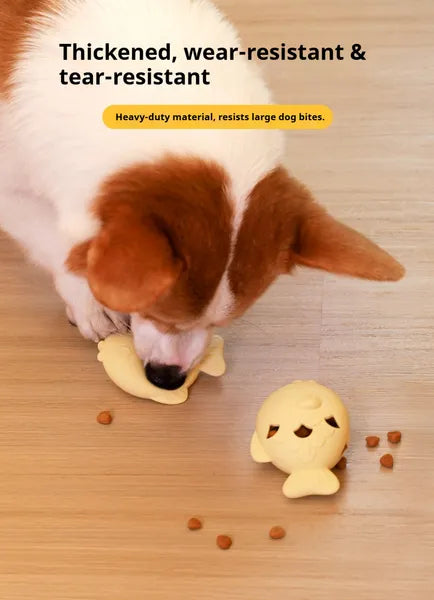 HKM-9060157 Fish-Shaped Slow Feeder Dog Treat Dispenser Toy – Durable Silicone Chew Toy for Boredom Relief and Teeth Cleaning