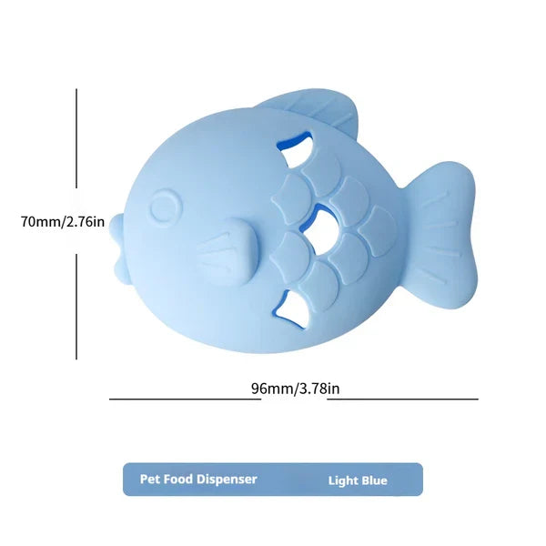 HKM-9060157 Fish-Shaped Slow Feeder Dog Treat Dispenser Toy – Durable Silicone Chew Toy for Boredom Relief and Teeth Cleaning