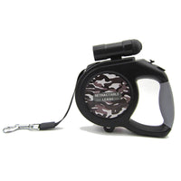 HKM-9060285 Retractable 5m/8m Dog Leash with LED Light and Camouflage Design for Large and Medium Breeds