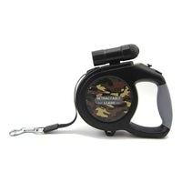 HKM-9060285 Retractable 5m/8m Dog Leash with LED Light and Camouflage Design for Large and Medium Breeds