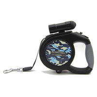 HKM-9060285 Retractable 5m/8m Dog Leash with LED Light and Camouflage Design for Large and Medium Breeds