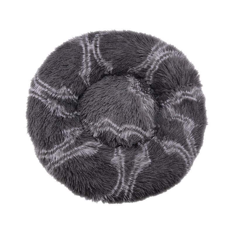 HKM-9060541 Plush Round Cat Litter Kennel - Soft Cloth Pet Nest in 40cm and 50cm Sizes