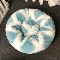 HKM-9060541 Plush Round Cat Litter Kennel - Soft Cloth Pet Nest in 40cm and 50cm Sizes