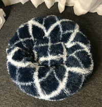 HKM-9060541 Plush Round Cat Litter Kennel - Soft Cloth Pet Nest in 40cm and 50cm Sizes