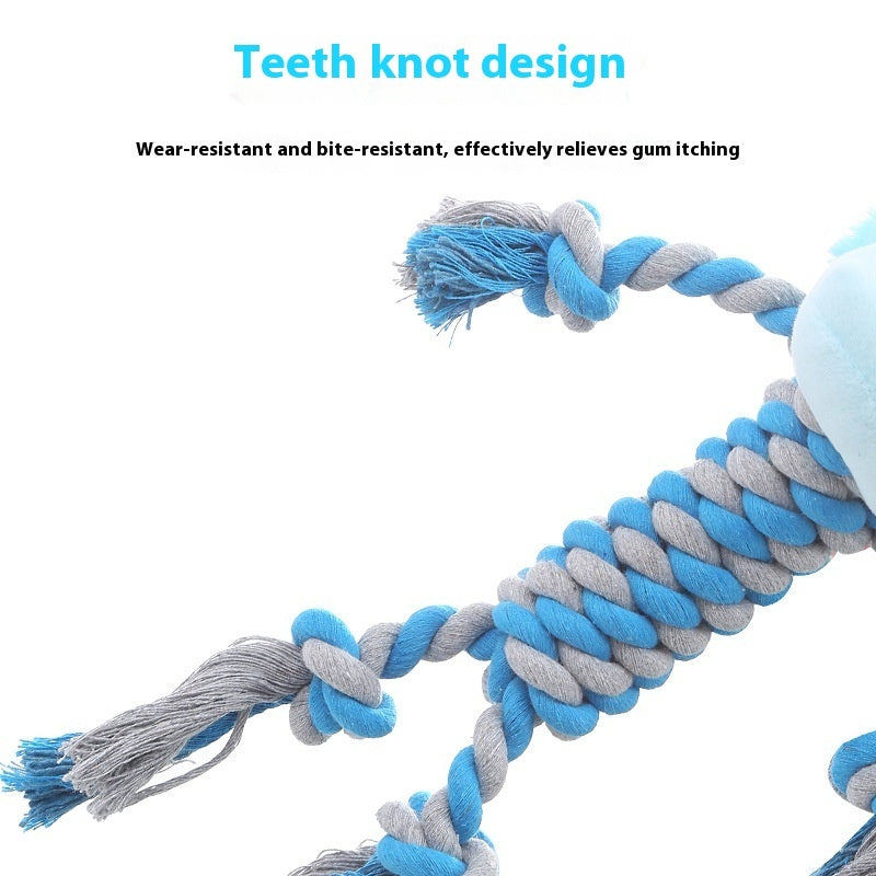 HKM-9061309 Animal-Shaped Plush Dog Toy for Molar Chewing - Bite-Resistant Hippo, Giraffe, Elephant, and Duck