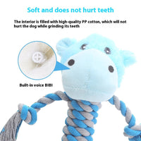 HKM-9061309 Animal-Shaped Plush Dog Toy for Molar Chewing - Bite-Resistant Hippo, Giraffe, Elephant, and Duck