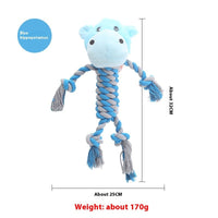 HKM-9061309 Animal-Shaped Plush Dog Toy for Molar Chewing - Bite-Resistant Hippo, Giraffe, Elephant, and Duck