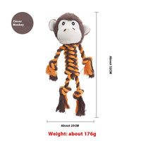 HKM-9061309 Animal-Shaped Plush Dog Toy for Molar Chewing - Bite-Resistant Hippo, Giraffe, Elephant, and Duck
