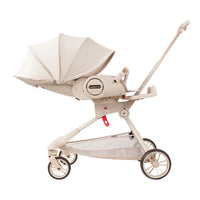 HKM-906131 Compact Travel Stroller with Reversible Handle and 360° Mobility for Newborns