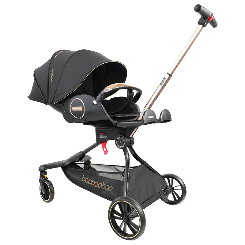 HKM-906131 Compact Travel Stroller with Reversible Handle and 360° Mobility for Newborns