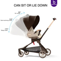 HKM-906131 Compact Travel Stroller with Reversible Handle and 360° Mobility for Newborns