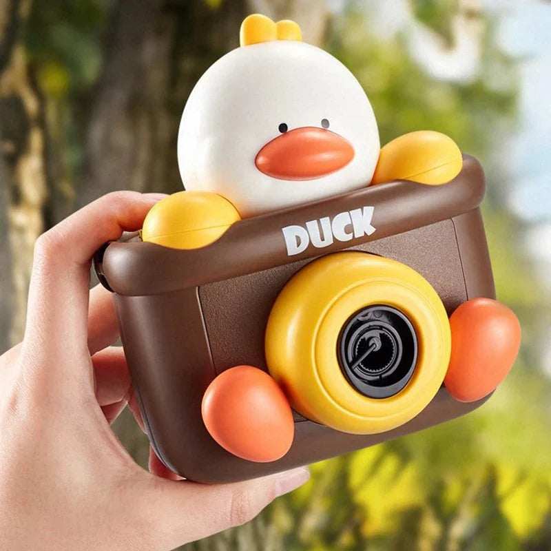 HKM-906195 Cartoon Duck Camera Bubble Toy for Kids, Leak-Proof Design, Outdoor Fun Summer Bubble Machine