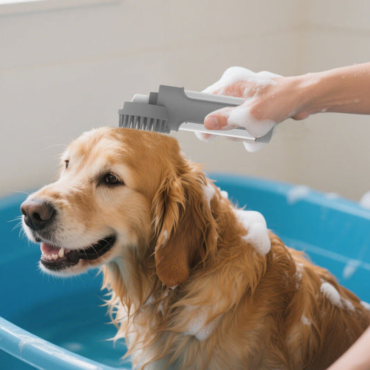 HKM-9062077 Silicone 2-in-1 Multi-Functional Pet Bath Brush for Gentle Grooming and Bathing
