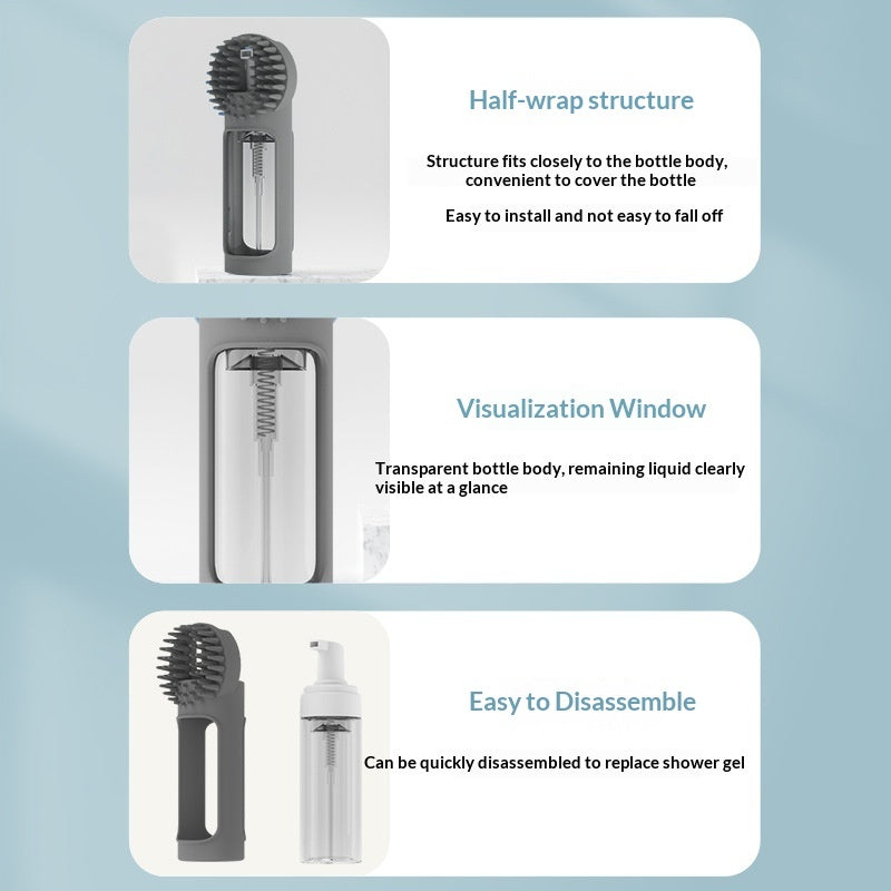 HKM-9062077 Silicone 2-in-1 Multi-Functional Pet Bath Brush for Gentle Grooming and Bathing