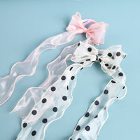 HKM-9062461 Polka Dot Bowknot Adjustable Cat Collar with Organza Detail in Princess Style