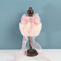 HKM-9062461 Polka Dot Bowknot Adjustable Cat Collar with Organza Detail in Princess Style