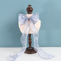 HKM-9062461 Polka Dot Bowknot Adjustable Cat Collar with Organza Detail in Princess Style