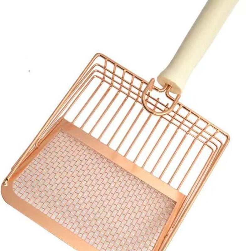 HKM-906259 Metal Litter Scoop with Wooden Handle for Effective Cat Litter Cleaning and Poop Sifting