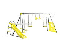 HKM-906387 Outdoor Kids Swing Set with Slide for Garden and Courtyard Playtime Fun