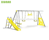 HKM-906387 Outdoor Kids Swing Set with Slide for Garden and Courtyard Playtime Fun