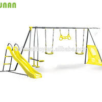 HKM-906387 Outdoor Kids Swing Set with Slide for Garden and Courtyard Playtime Fun