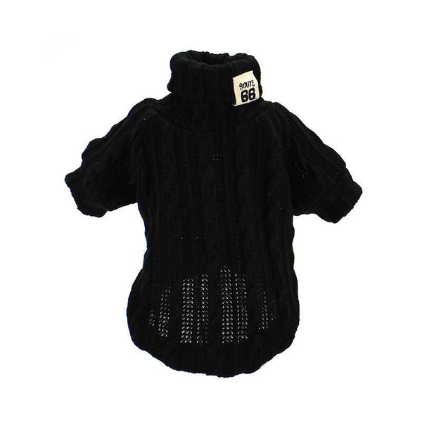 HKM-9064253 Warm Knit Coat for Small to Medium Dogs and Cats in Orange, Black, and Grey