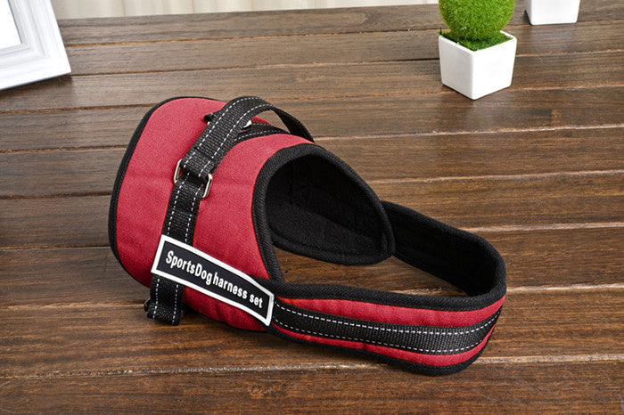 HKM-9065533 Adjustable Pet Chest Strap for Medium and Large Dogs - Red, Black, Camouflage, Golden Leopard, Rice - Sizes XS to XXL