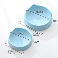 HKM-9066429 Plastic Ear Thread Pet Bowl - Available in Small (15x4.5cm) and Large (19.5x5.8cm) Sizes, Ideal for Pets in Green, Pink, and Blue