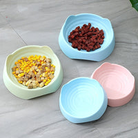 HKM-9066429 Plastic Ear Thread Pet Bowl - Available in Small (15x4.5cm) and Large (19.5x5.8cm) Sizes, Ideal for Pets in Green, Pink, and Blue