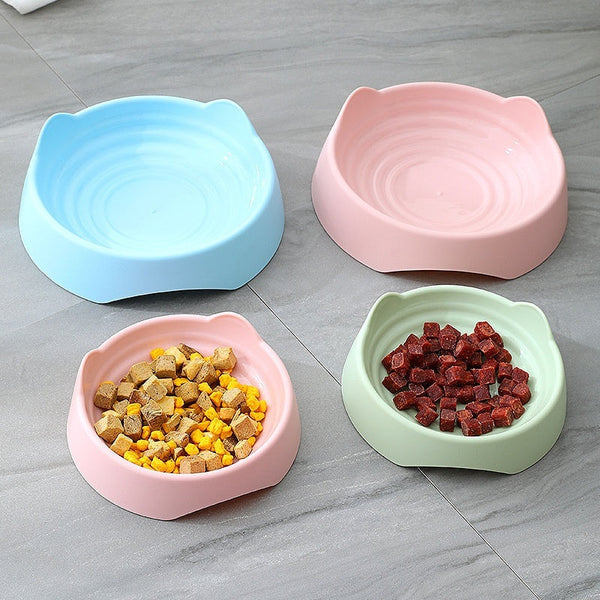 HKM-9066429 Plastic Ear Thread Pet Bowl - Available in Small (15x4.5cm) and Large (19.5x5.8cm) Sizes, Ideal for Pets in Green, Pink, and Blue