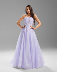 HKM-906643 Elegant Purple Evening Dress for Women - Style EZ25068