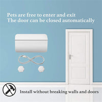 HKM-9067709 Pet Door with Adjustable Entry and Exit Direction - Large White, 25*14*3.5CM