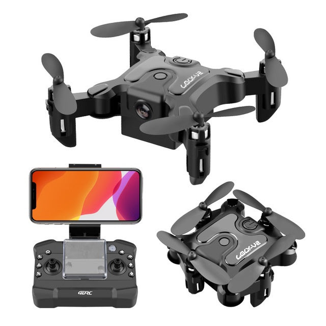 HKM-906771 Mini Folding Drone with High-Definition Aerial Photography, USB Charging, and Remote Control - Compact Design for Easy Portability