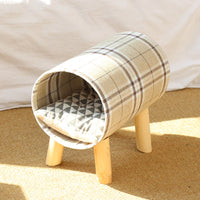 HKM-9070269 Cozy Poplar and Linen Pet Bed Hammock for Cats and Dogs