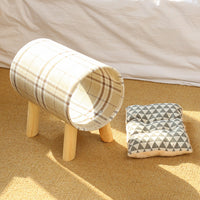 HKM-9070269 Cozy Poplar and Linen Pet Bed Hammock for Cats and Dogs