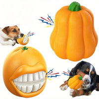 HKM-907283 Interactive Dog Toothbrush Toy with Sound and Grinding Features - Available in Pumpkin and Orange